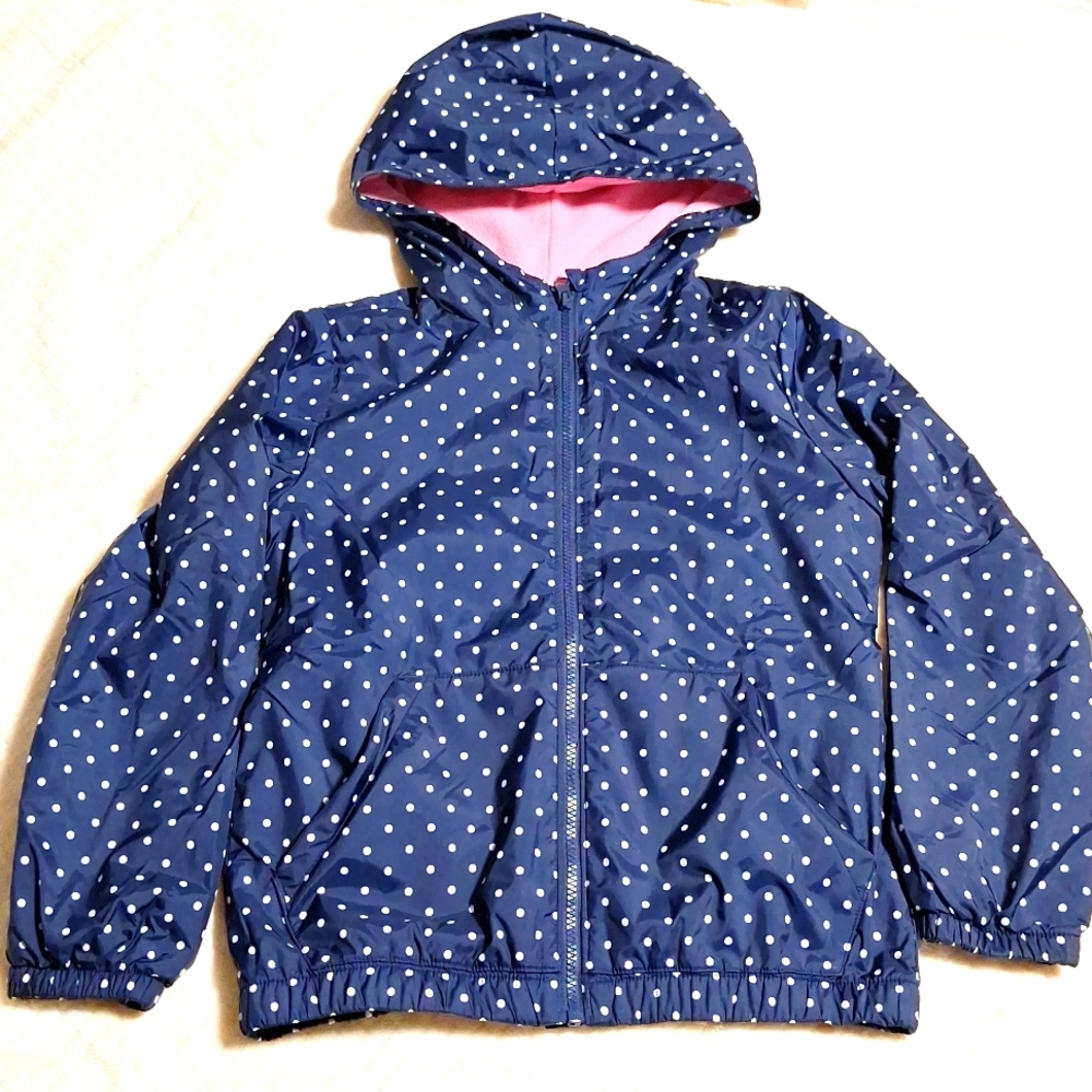 OLD NAVY WATER RESISTANT PERFORMANCE FLEECE- LINED RAIN JACKET FOR GIRLS 10-12